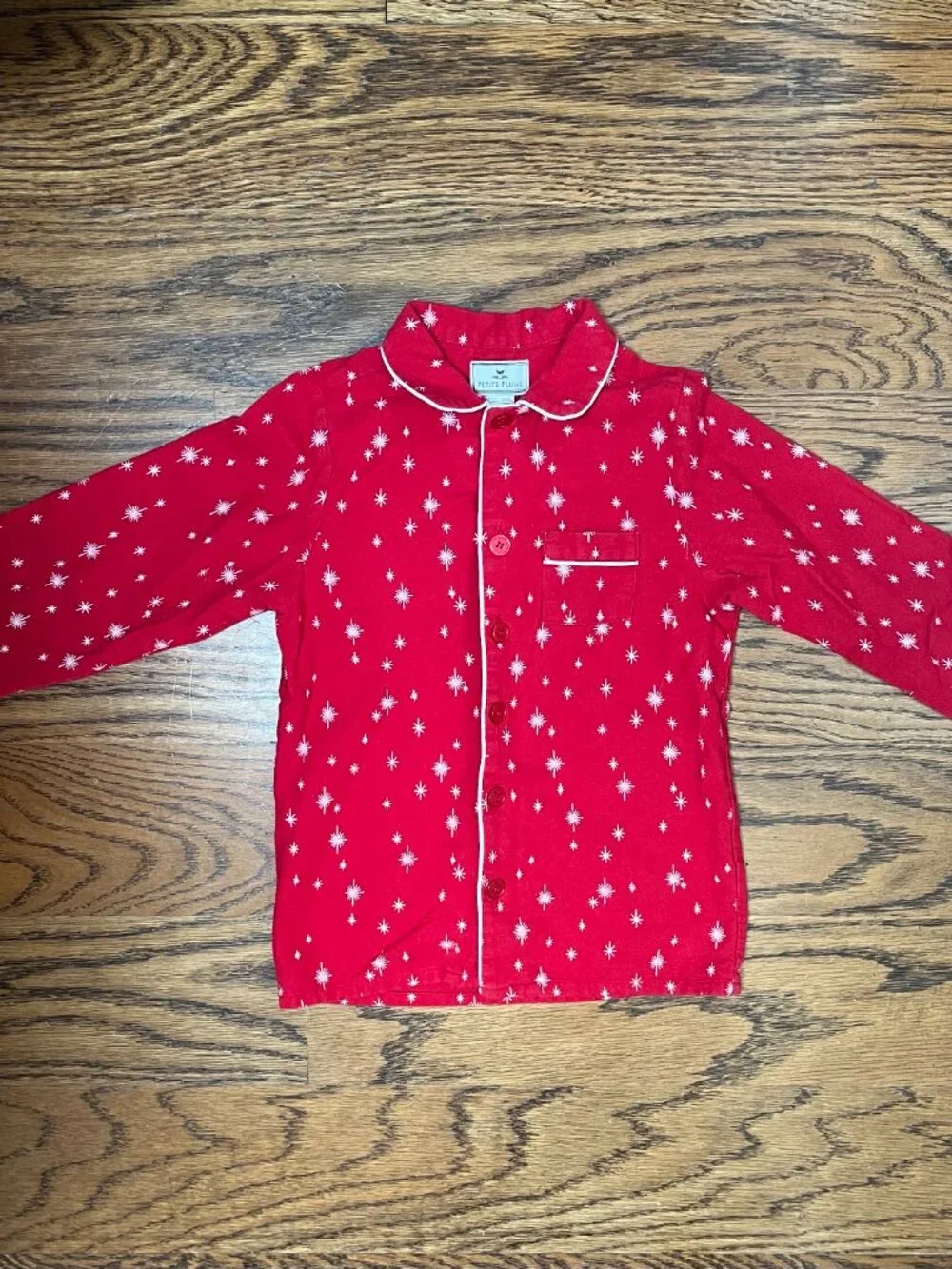 Petite Plume Starry Night Red Christmas Flannel Pajamas, Size 6